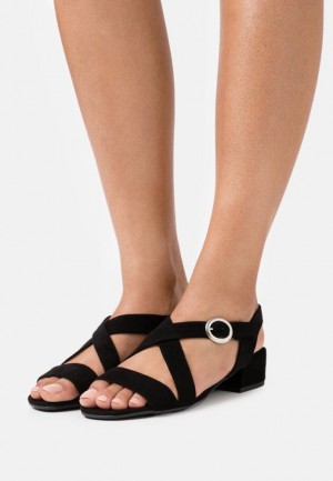 Sandale Dama Anna Field Piele Sandals Negrii | 45938-EPMC