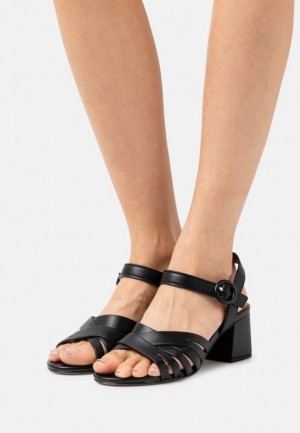 Sandale Dama Anna Field Piele Sandals Negrii | 13790-CFMA