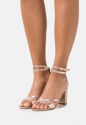 Sandale Dama Anna Field Piele Sandals Roz Aurii | 01872-YLGA
