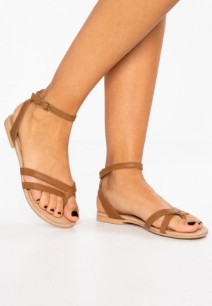 Sandale Dama Anna Field Piele T Bar Sandals Maro | 09356-KXWU