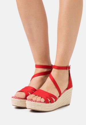 Sandale Dama Anna Field Platforma Sandals Rosii | 05912-ESMC