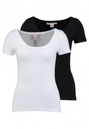 Tricouri Dama Anna Field 2 Pack Basic T Shirt Negrii | 01235-JUHE