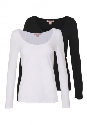 Tricouri Dama Anna Field 2 Pack Long Sleeved Top Negrii | 57012-EDVN