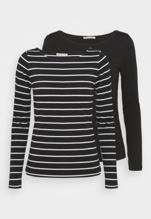 Tricouri Dama Anna Field 2 Pack Long Sleeved Top Negrii | 26340-ESUY