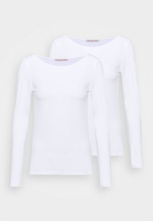 Tricouri Dama Anna Field 2 Pack Long Sleeved Top Albi | 07156-WOPQ