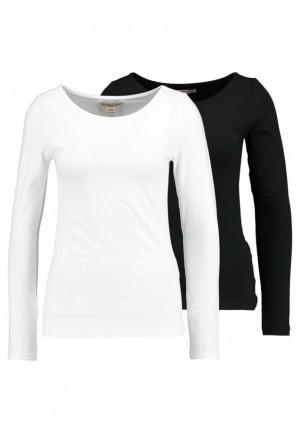 Tricouri Dama Anna Field 2 Pack Long Sleeved Top Negrii | 59380-FOGH
