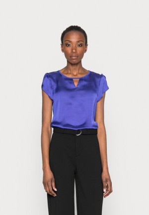 Tricouri Dama Anna Field Basic T Shirt Albastri Inchis | 34169-NJCF