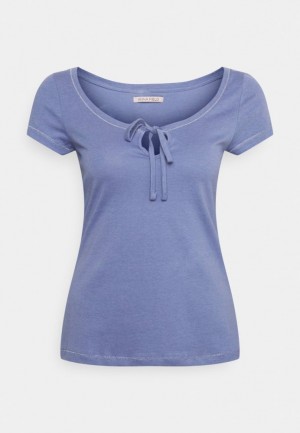 Tricouri Dama Anna Field Basic T Shirt Albastri | 07263-XQLT