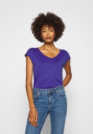 Tricouri Dama Anna Field Basic T Shirt Albastri | 03742-GTZX