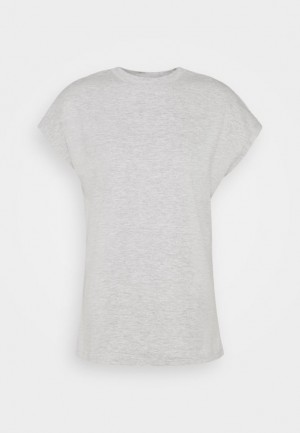 Tricouri Dama Anna Field Basic T Shirt Gri Deschis | 95612-PQAR