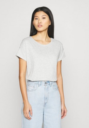 Tricouri Dama Anna Field Basic T Shirt Gri | 17346-TCMP