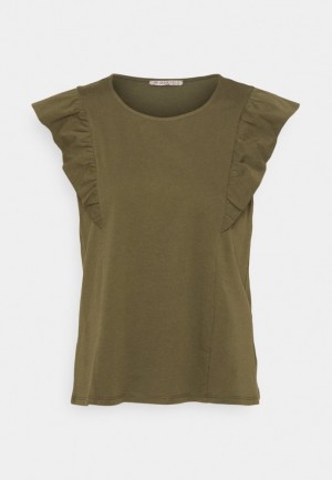 Tricouri Dama Anna Field Basic T Shirt Kaki | 49032-VJNC