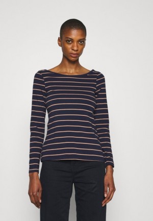 Tricouri Dama Anna Field Long Sleeved Top Albastri Inchis | 27305-MTZB