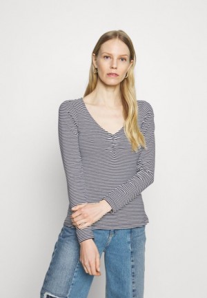 Tricouri Dama Anna Field Long Sleeved Top Albastri Inchis | 17658-HCPN