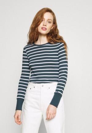 Tricouri Dama Anna Field Long Sleeved Top Albastri Inchis | 62410-JPOI
