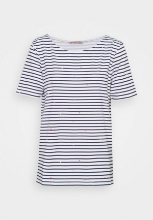 Tricouri Dama Anna Field Print T Shirt Albi | 68932-YPRL