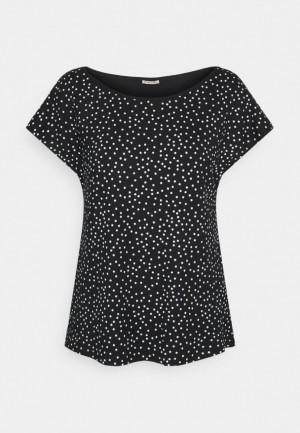 Tricouri Dama Anna Field Print T Shirt Negrii | 73956-FLVH