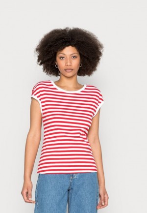 Tricouri Dama Anna Field Print T Shirt Rosii | 76489-JSYQ