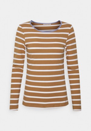 Tricouri Dama Anna Field Stripey Contrast Long Sleeved Top Maro | 41936-WHQE